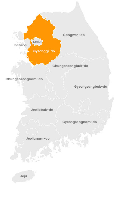 position of Gyeonggi-do in korea map